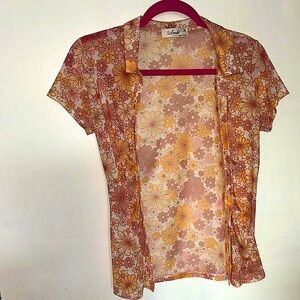Size large retro floral button up